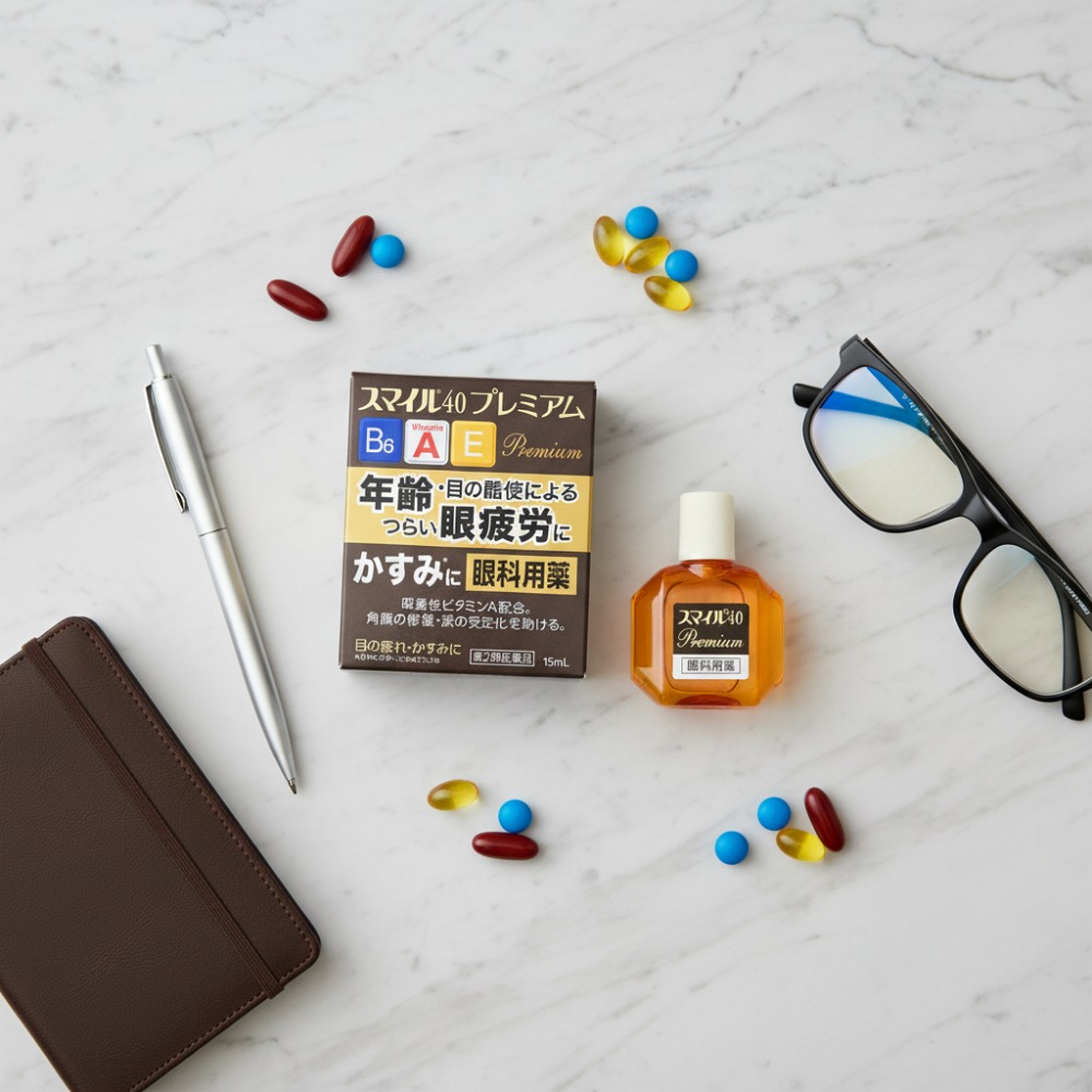 일본 안약 라이온 스마일 40 프리미엄 15ml  비타민·각막 회복 효과 성분·점안 횟수