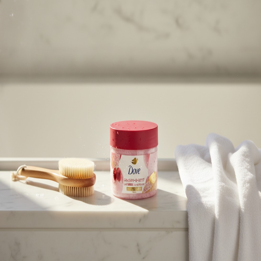 도브 바디스크럽 일본한정 체리살구향 성분 및 사용후기, 직구 가이드까지